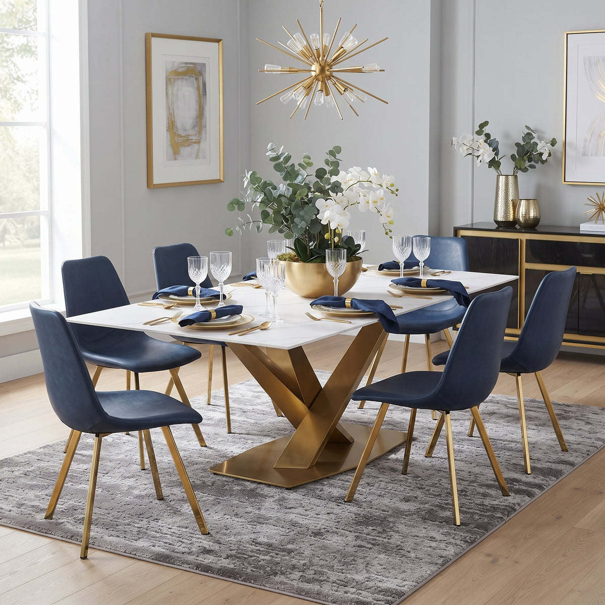 Markley Leather Dining Chair With Steel Legs