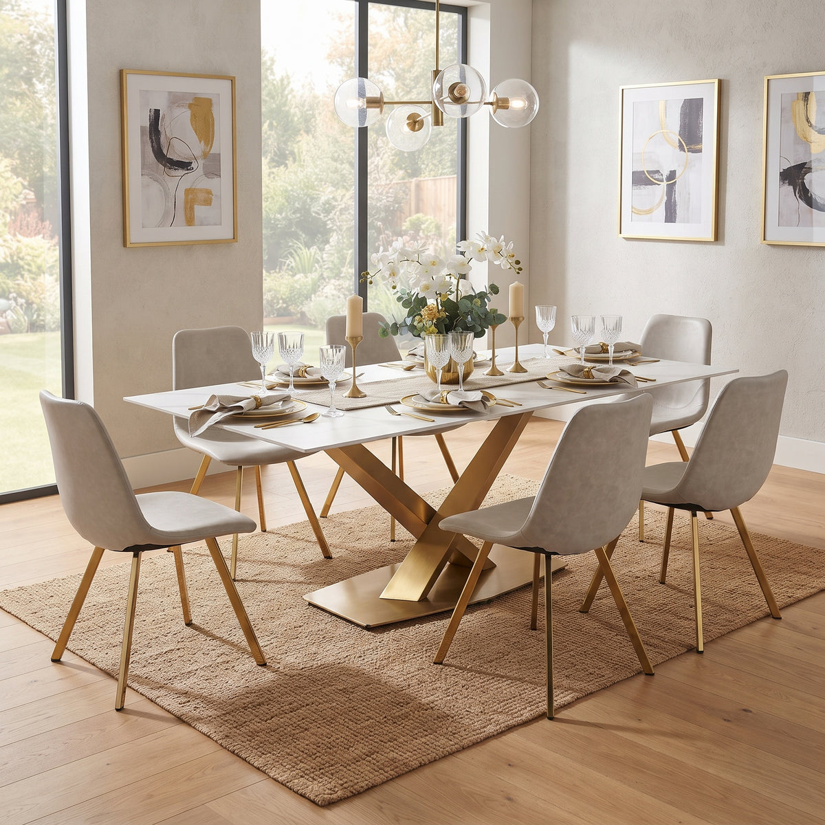 Markley Leather Dining Chair With Steel Legs