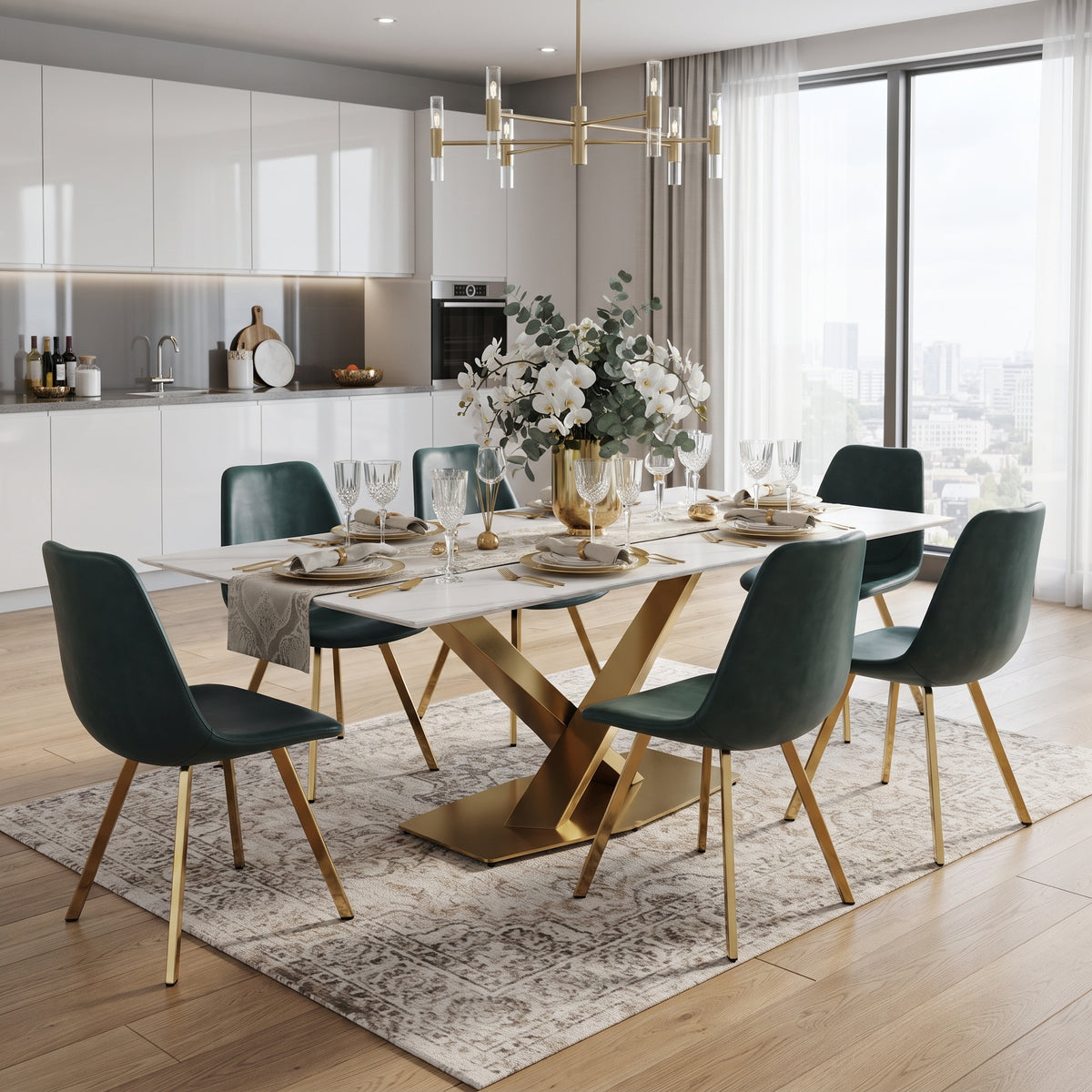 Markley Leather Dining Chair With Steel Legs