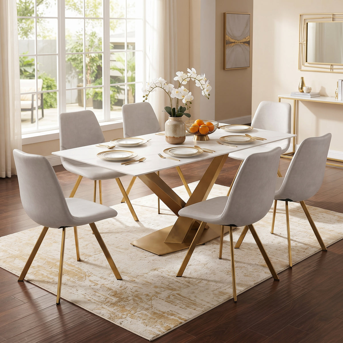 Markley Leather Dining Chair With Steel Legs