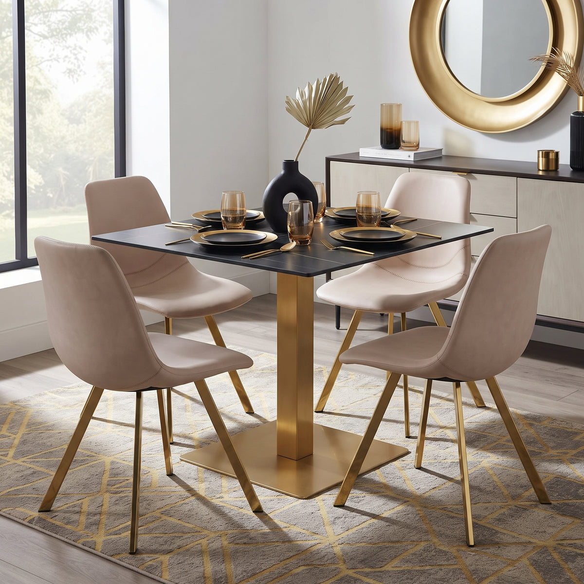 Markley Leather Dining Chair With Steel Legs