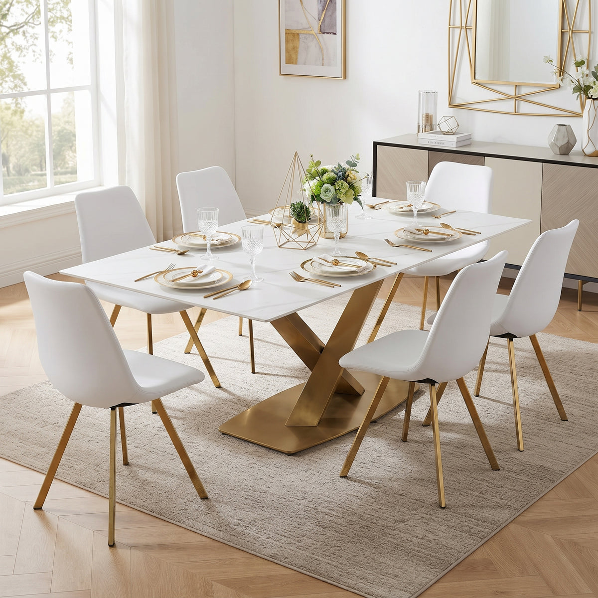 Markley Leather Dining Chair With Steel Legs