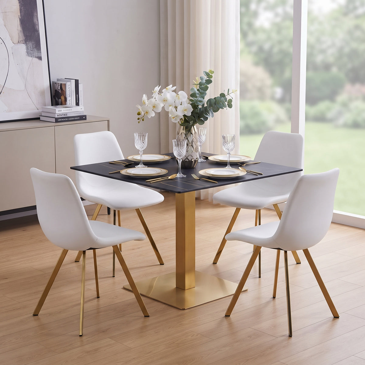 Markley Leather Dining Chair With Steel Legs