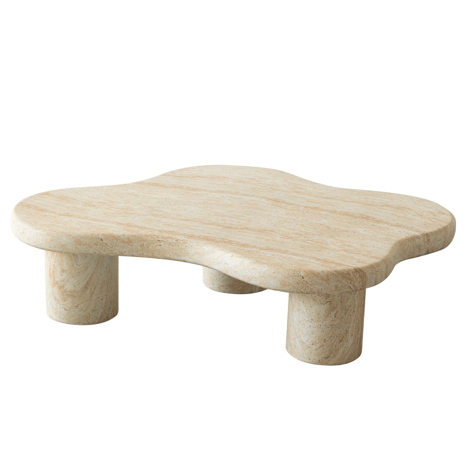 Maria Fiberstone Coffee Table Organic Shape Design Tabletop for Indoor and Outdoor