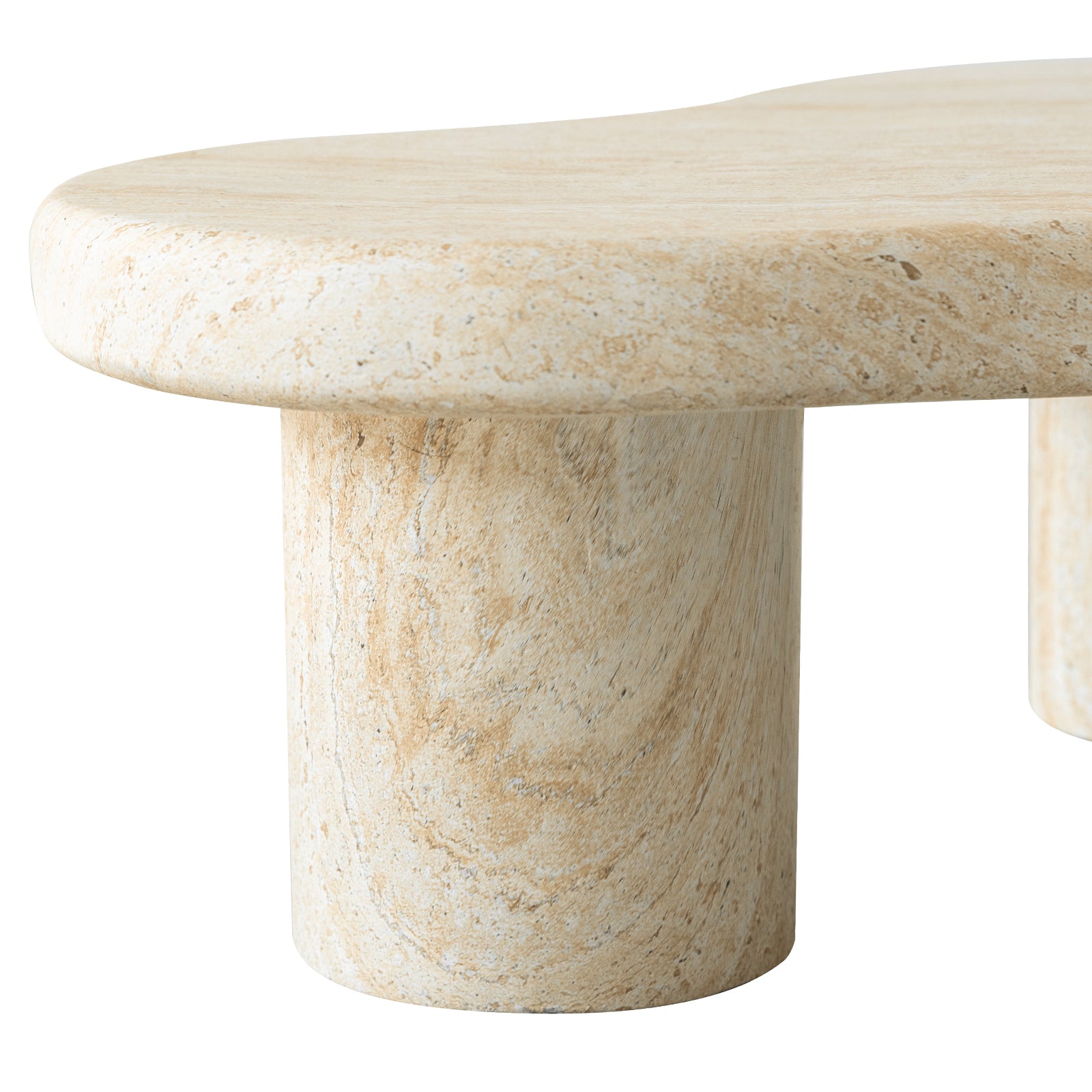 Maria Fiberstone Coffee Table Organic Shape Design Tabletop for Indoor and Outdoor