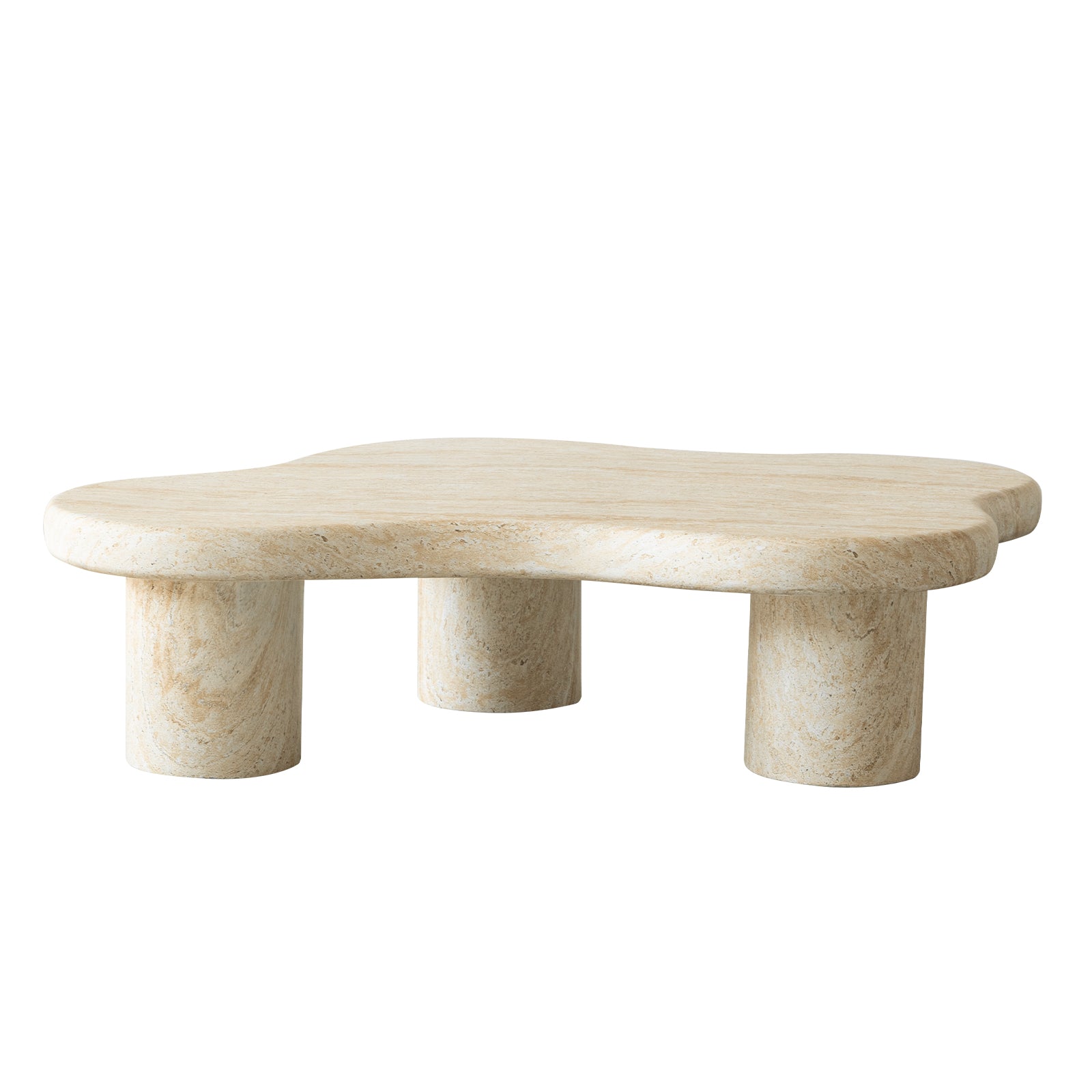 Maria Fiberstone Coffee Table Organic Shape Design Tabletop for Indoor and Outdoor