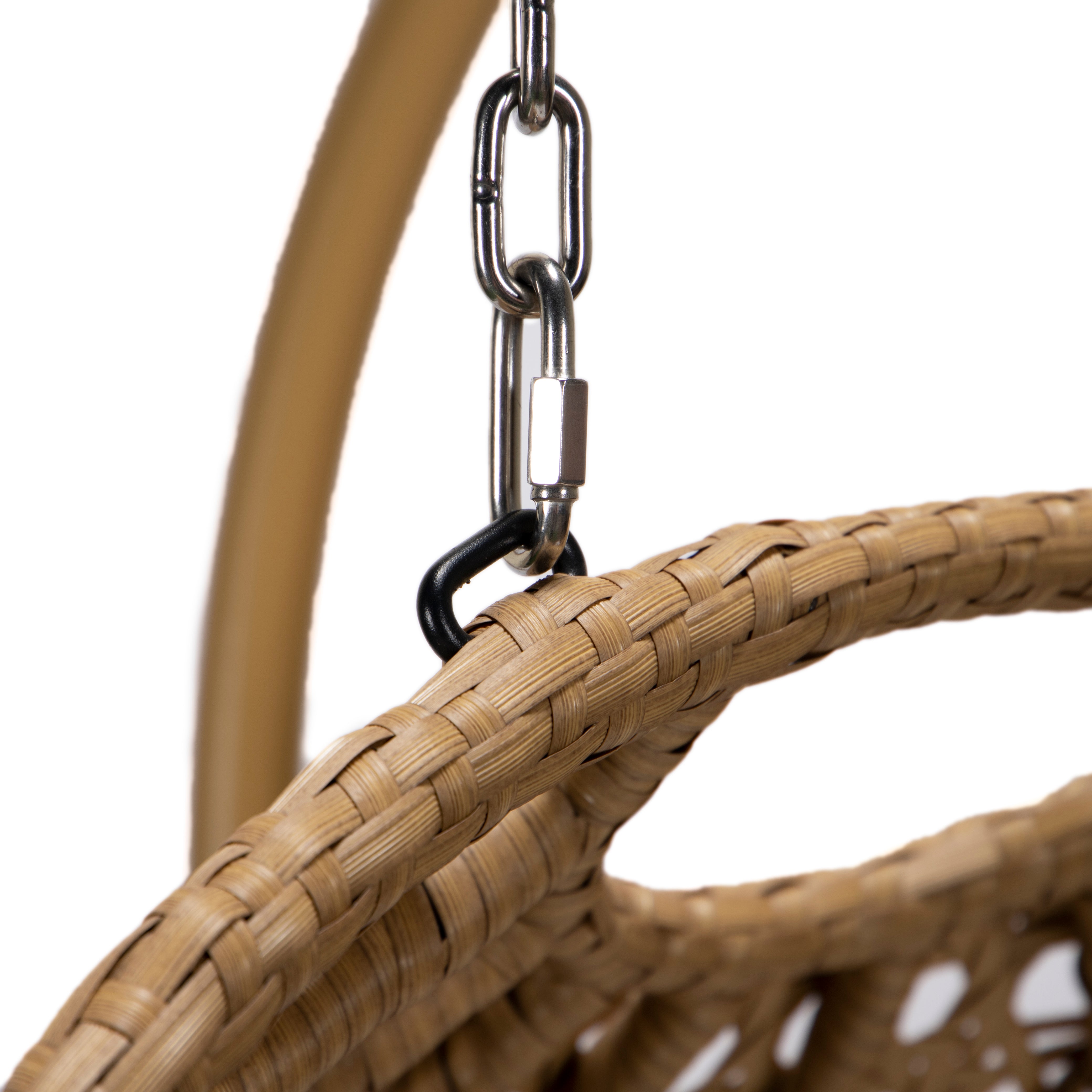 Mendoza 2-Person Wicker Hanging Egg Swing Chair with Removable Cushions and Iron Base