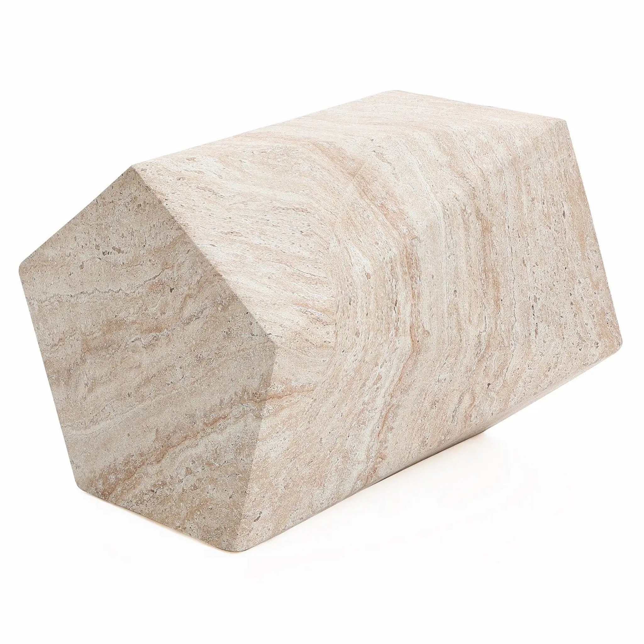 Nexovo Modern Round Fiberstone Side Table – Indoor Outdoor Accent Table