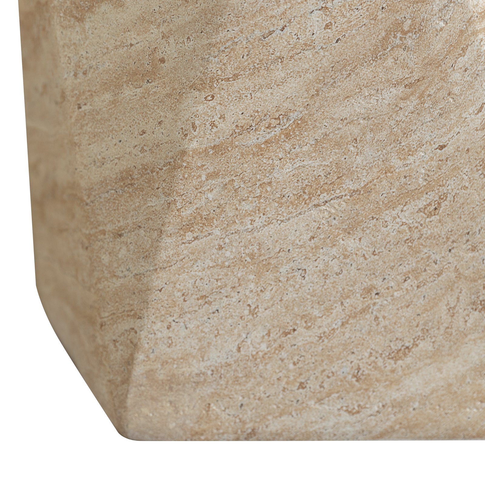 Nexovo Modern Round Fiberstone Side Table – Indoor Outdoor Accent Table