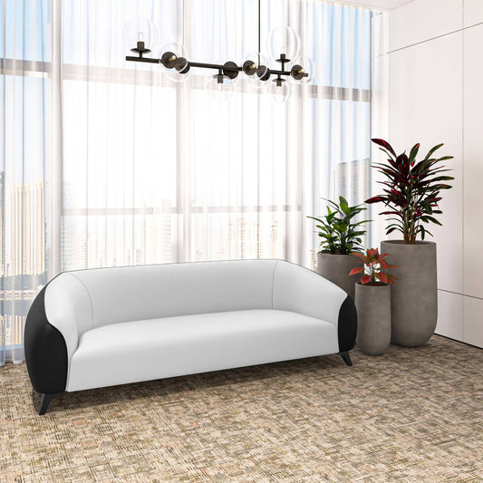 Opula 3-Seater Leather Sofa with Stainless Steel Legs