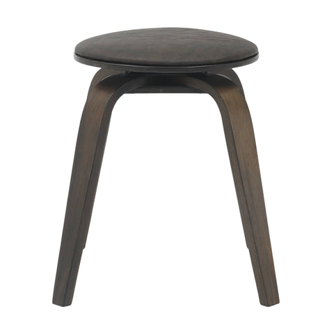 Pelya Mordern Wooden Dining Stool With Walnut Color Frame