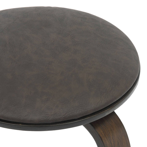 Pelya Mordern Wooden Dining Stool With Walnut Color Frame