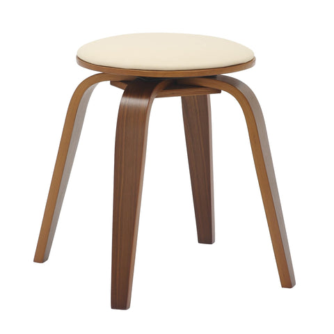 Pelya Mordern Wooden Dining Stool With Walnut Color Frame