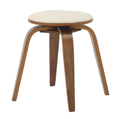 Pelya Mordern Wooden Dining Stool With Walnut Color Frame