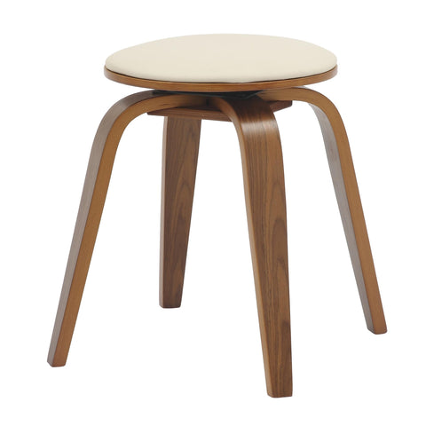 Pelya Mordern Wooden Dining Stool With Walnut Color Frame