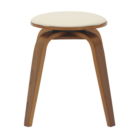 Pelya Mordern Wooden Dining Stool With Walnut Color Frame