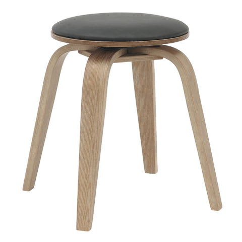 Pelya Mordern Wooden Dining Stool With Walnut Color Frame