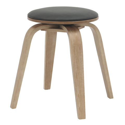 Pelya Mordern Wooden Dining Stool With Walnut Color Frame