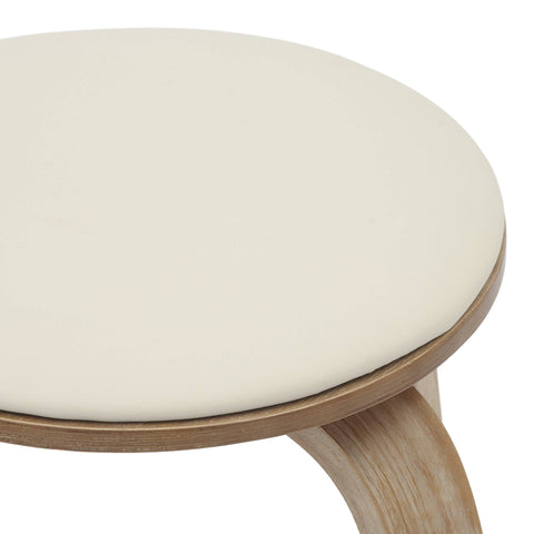 Pelya Mordern Wooden Dining Stool With Walnut Color Frame