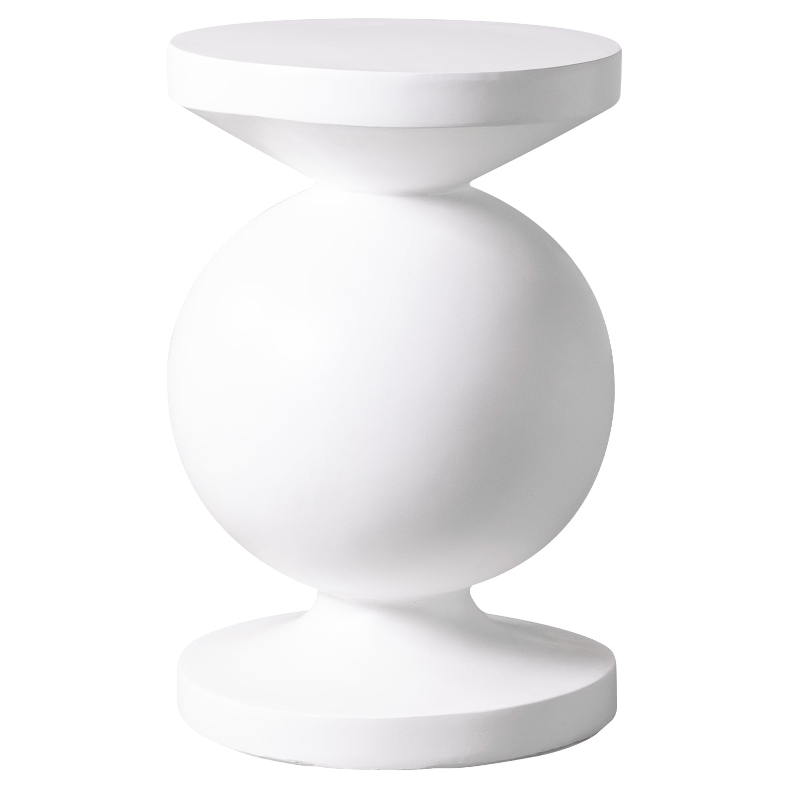 Pillar End/Side Table in Fiberstone Hourglass Design for Indoor and Outdoor