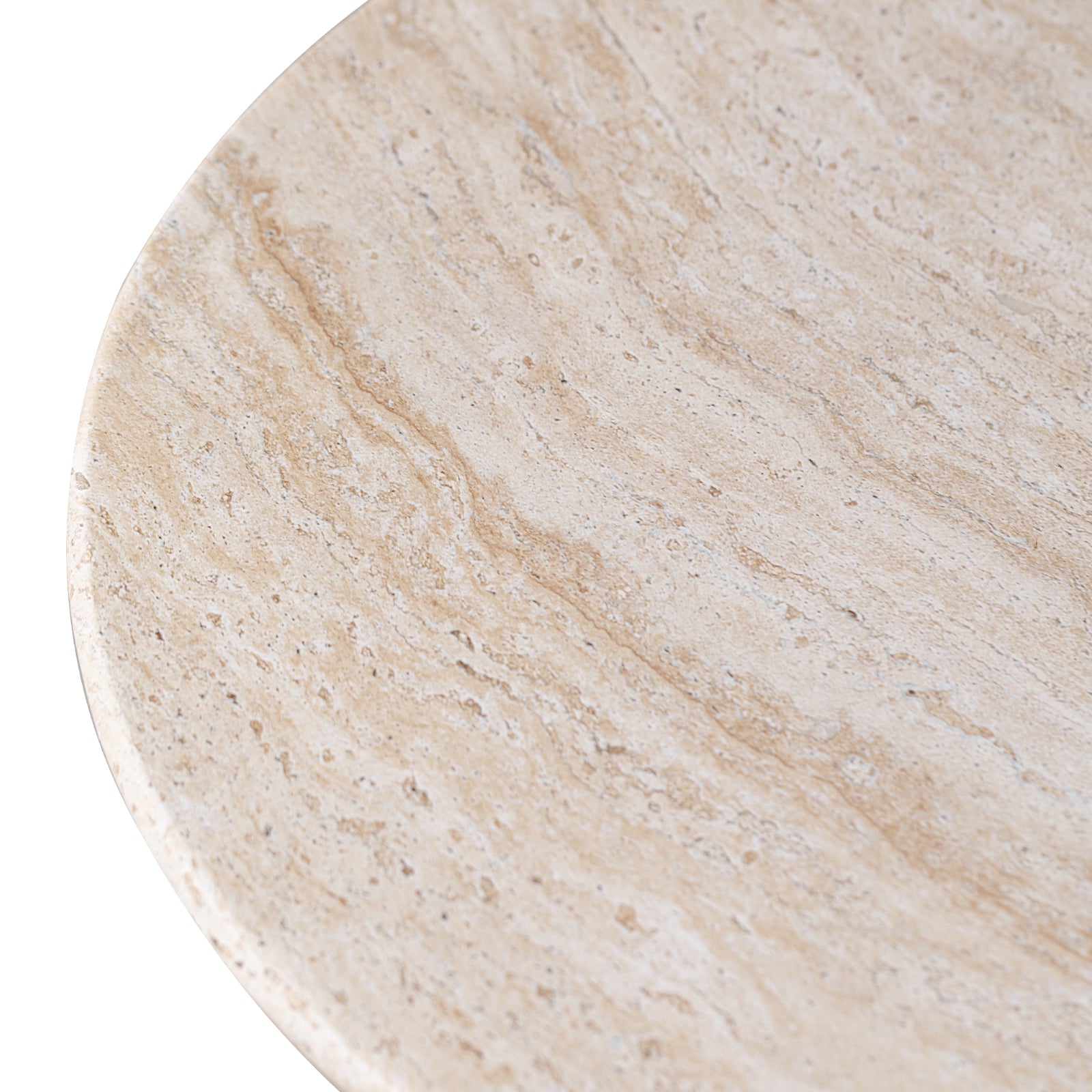 Quarry Round Coffee Table in Fiberstone With Pedestal Base