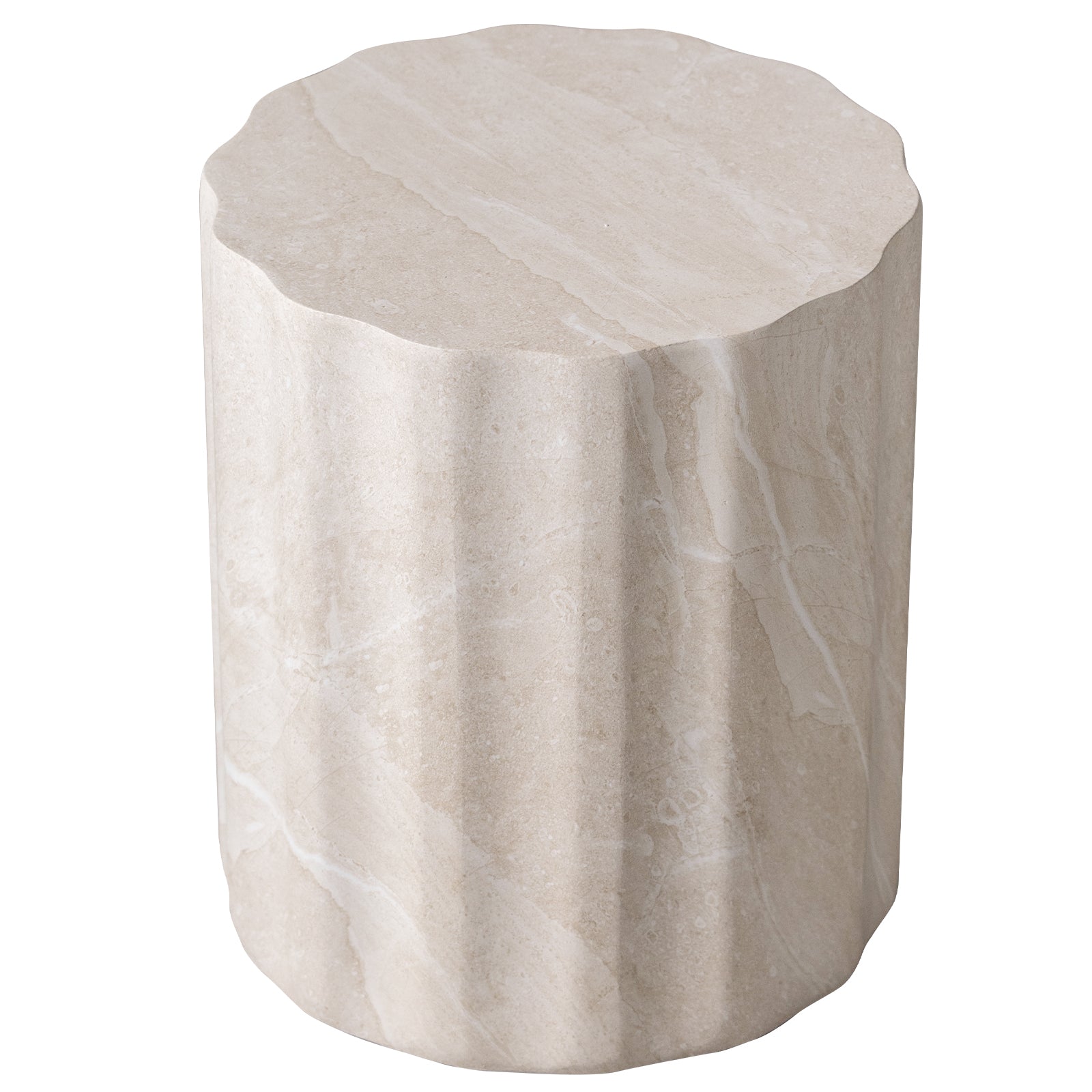 Ridge End/Side Table in Fiberstone for Indoor and Outdoor