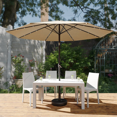 Sierra Outdoor Patio Umbrella with Base