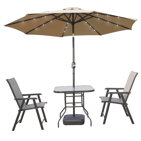 Sierra Outdoor Patio Umbrella with Base