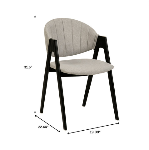 Savor Dining Chair in Leather/Polyester with Curved and Open-Back Design