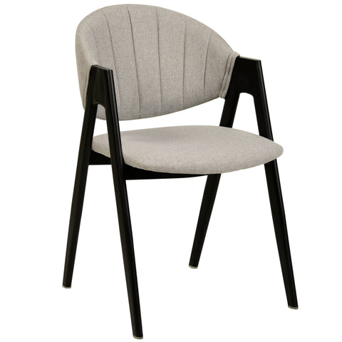 Savor Dining Chair in Leather/Polyester with Curved and Open-Back Design