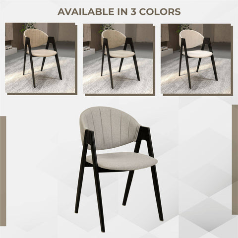 Savor Dining Chair in Leather/Polyester with Curved and Open-Back Design