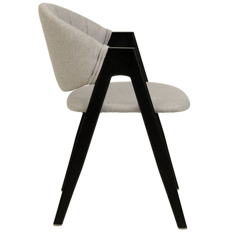 Savor Dining Chair in Leather/Polyester with Curved and Open-Back Design