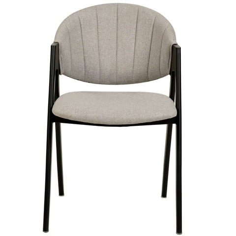 Savor Dining Chair in Leather/Polyester with Curved and Open-Back Design