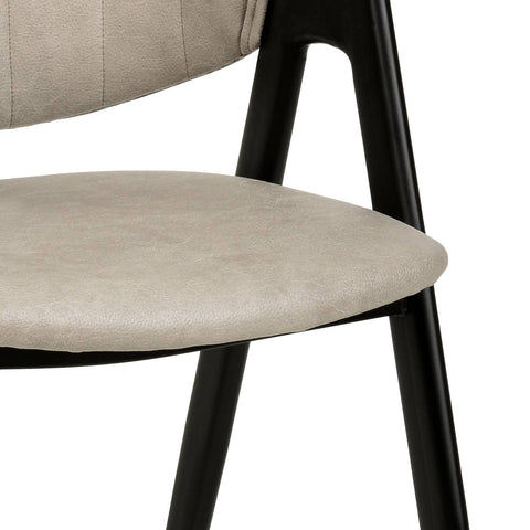 Savor Dining Chair in Leather/Polyester with Curved and Open-Back Design