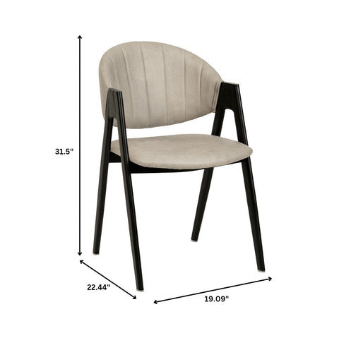 Savor Dining Chair in Leather/Polyester with Curved and Open-Back Design