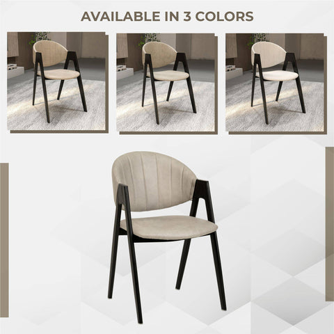 Savor Dining Chair in Leather/Polyester with Curved and Open-Back Design