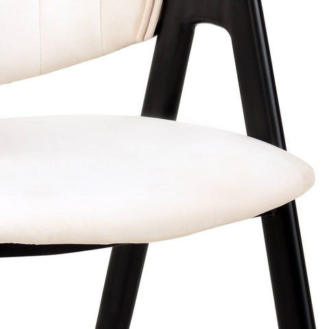 Savor Dining Chair in Leather/Polyester with Curved and Open-Back Design