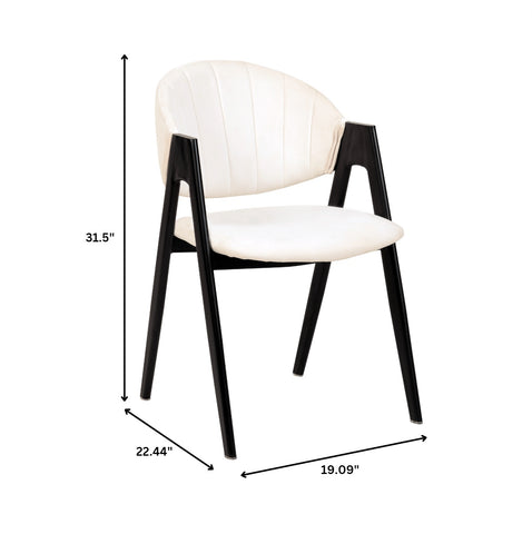 Savor Dining Chair in Leather/Polyester with Curved and Open-Back Design