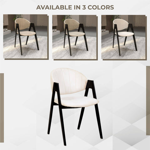 Savor Dining Chair in Leather/Polyester with Curved and Open-Back Design