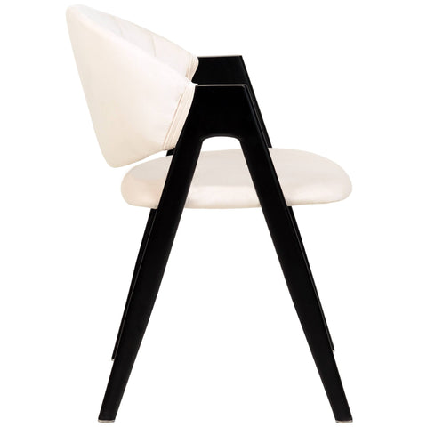 Savor Dining Chair in Leather/Polyester with Curved and Open-Back Design