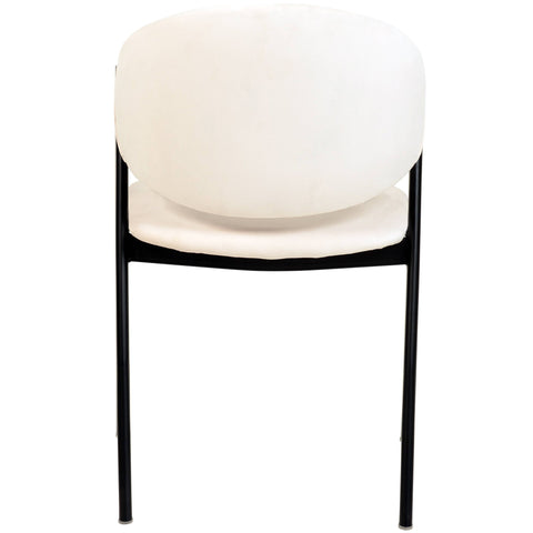 Savor Dining Chair in Leather/Polyester with Curved and Open-Back Design