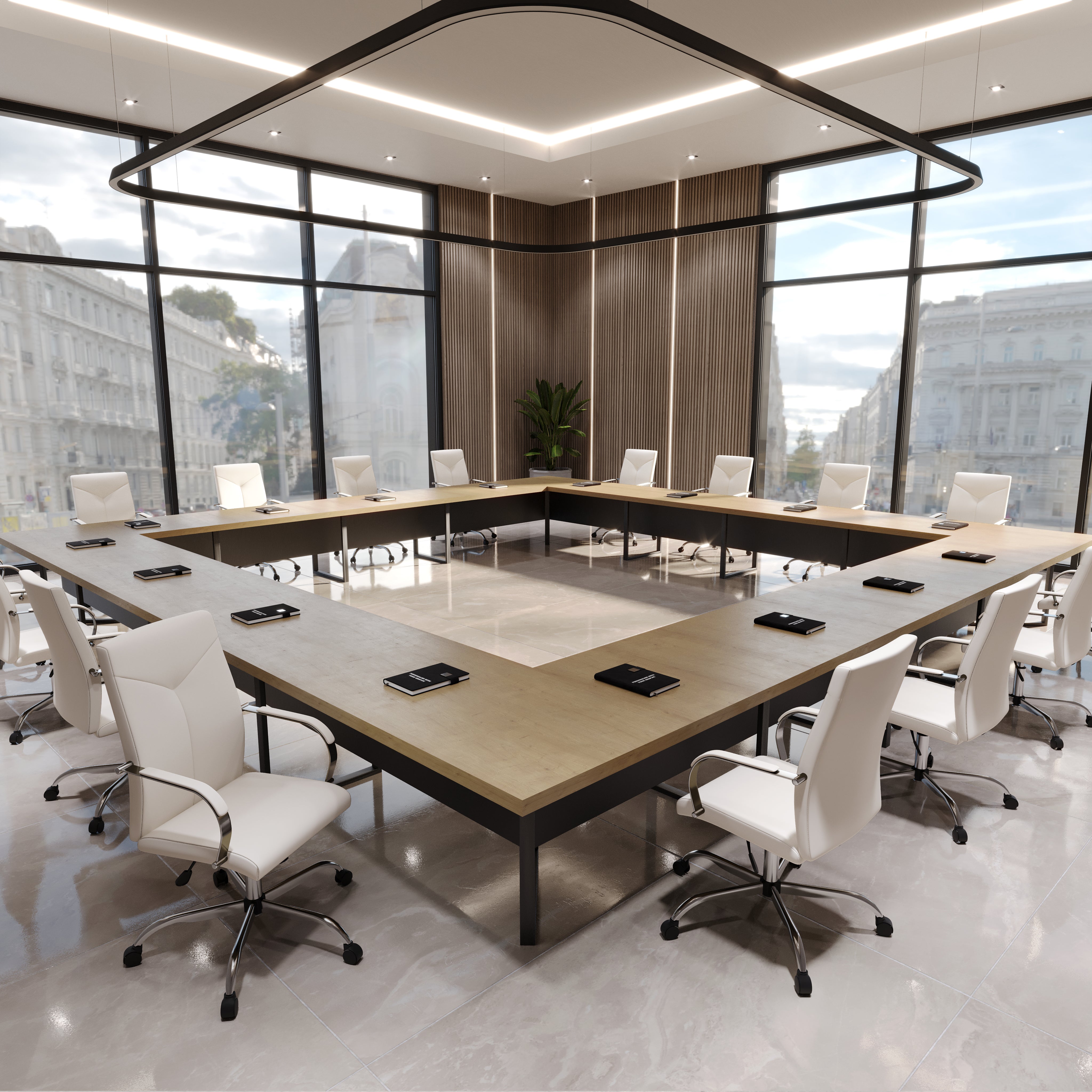 Sonora High-Back Leather Office Chair in Chrome Steel Base