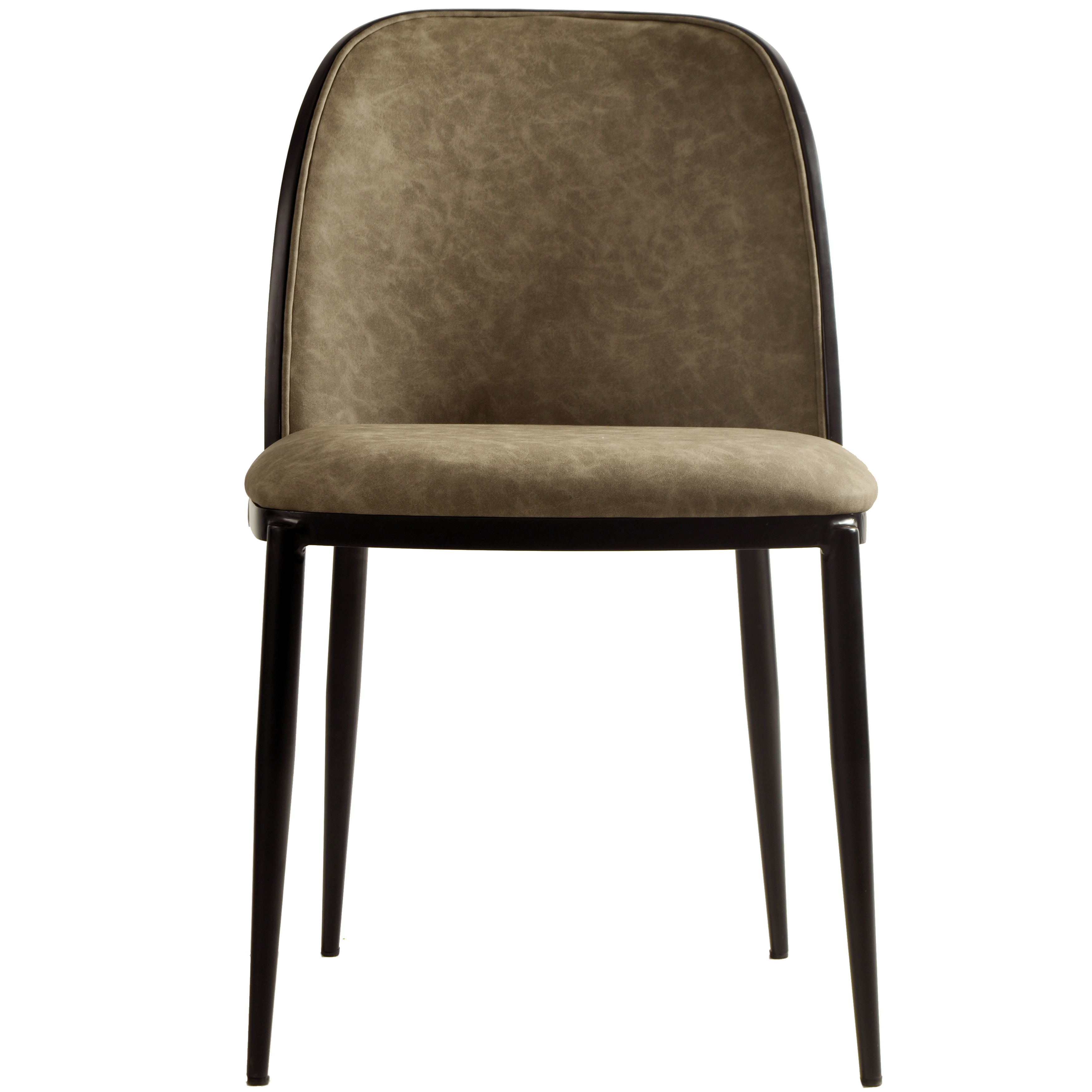Tule Dining Side Chair with Upholstered Seat and Powder-Coated Steel Frame
