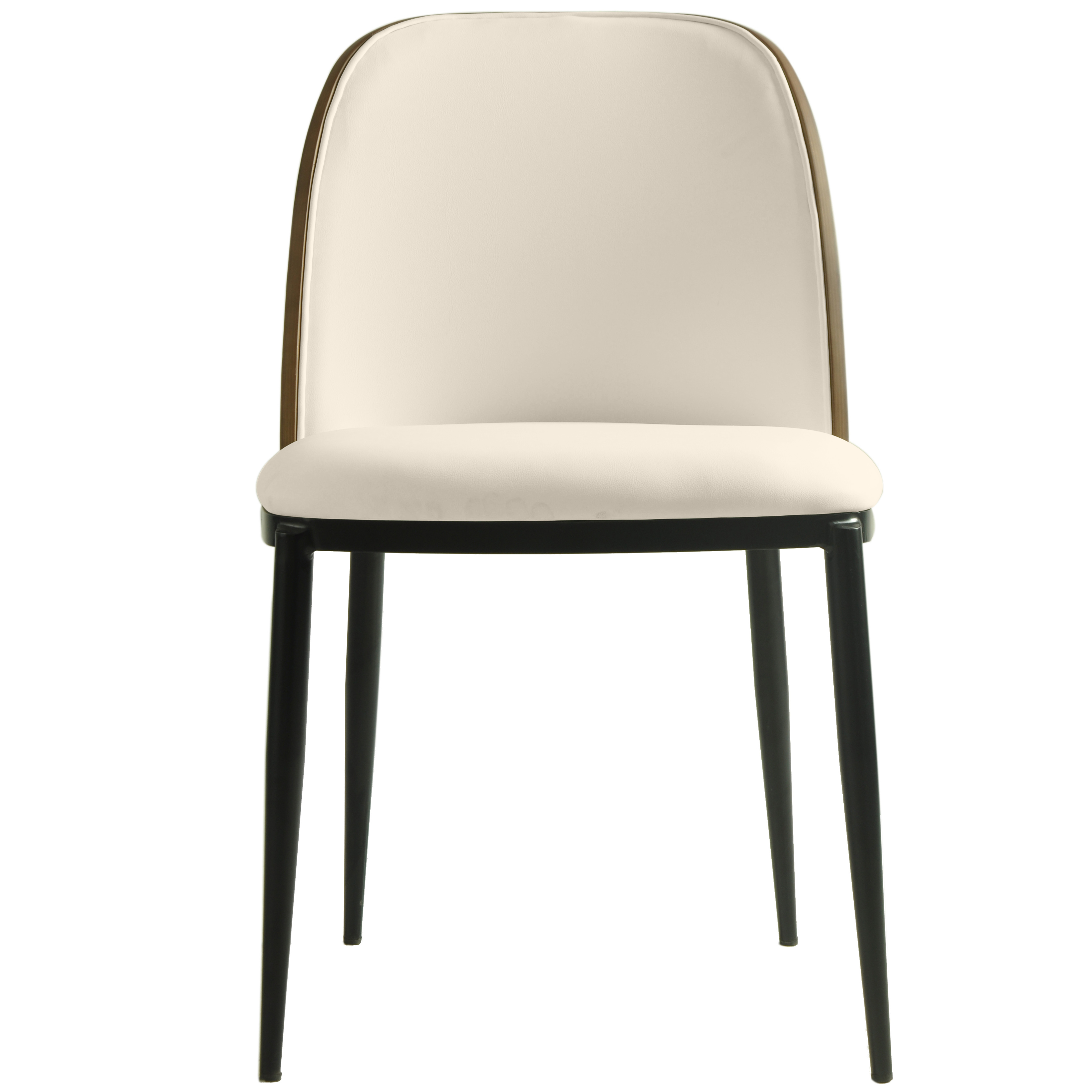 Tule Dining Side Chair with Upholstered Seat and Powder-Coated Steel Frame
