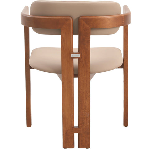 Velo Series Dining Chair with Upholstered Leather and Rubberwood Legs