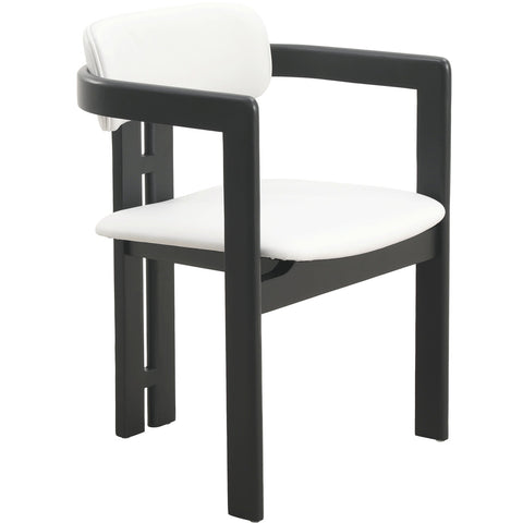 Velo Series Dining Chair with Upholstered Leather and Rubberwood Legs