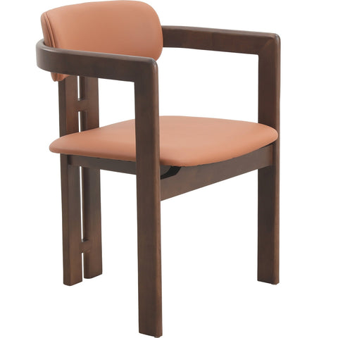 Velo Series Dining Chair with Upholstered Leather and Rubberwood Legs