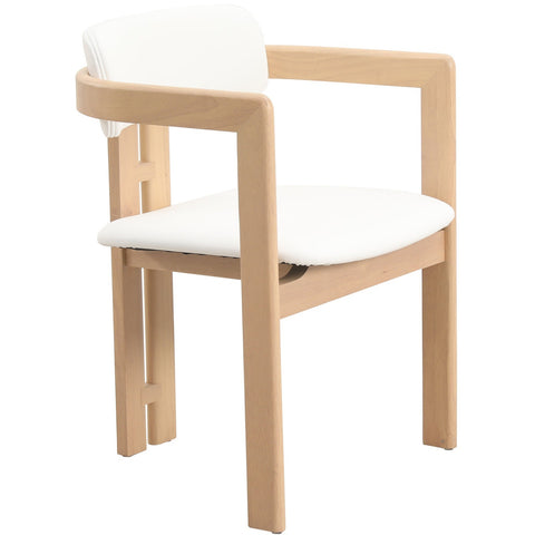 Velo Series Dining Chair with Upholstered Leather and Rubberwood Legs