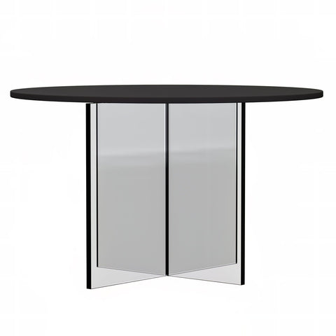 Valore Side Table with Round MDF Tabletop and Sturdy Acrylic Cross Base