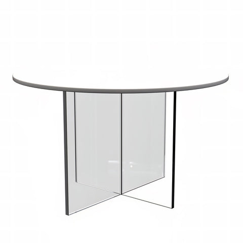 Valore Side Table with Round MDF Tabletop and Sturdy Acrylic Cross Base